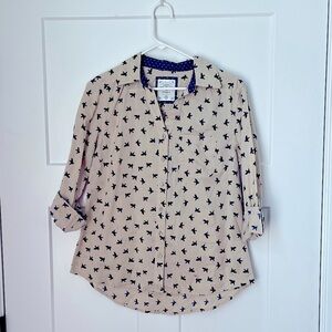 Style & Co Button Up shirt with birds - NWT